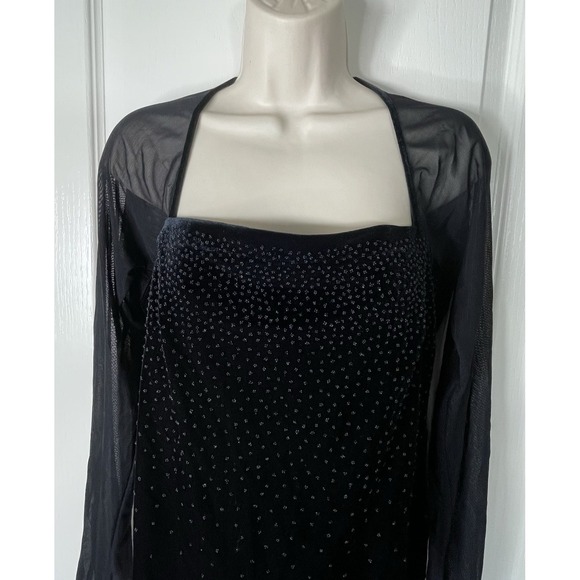 Bobbie Bee Top Blouse 16 Lace Black Velvet Sheer Beaded Whimsigoth Fairygoth y2K - Picture 5 of 16